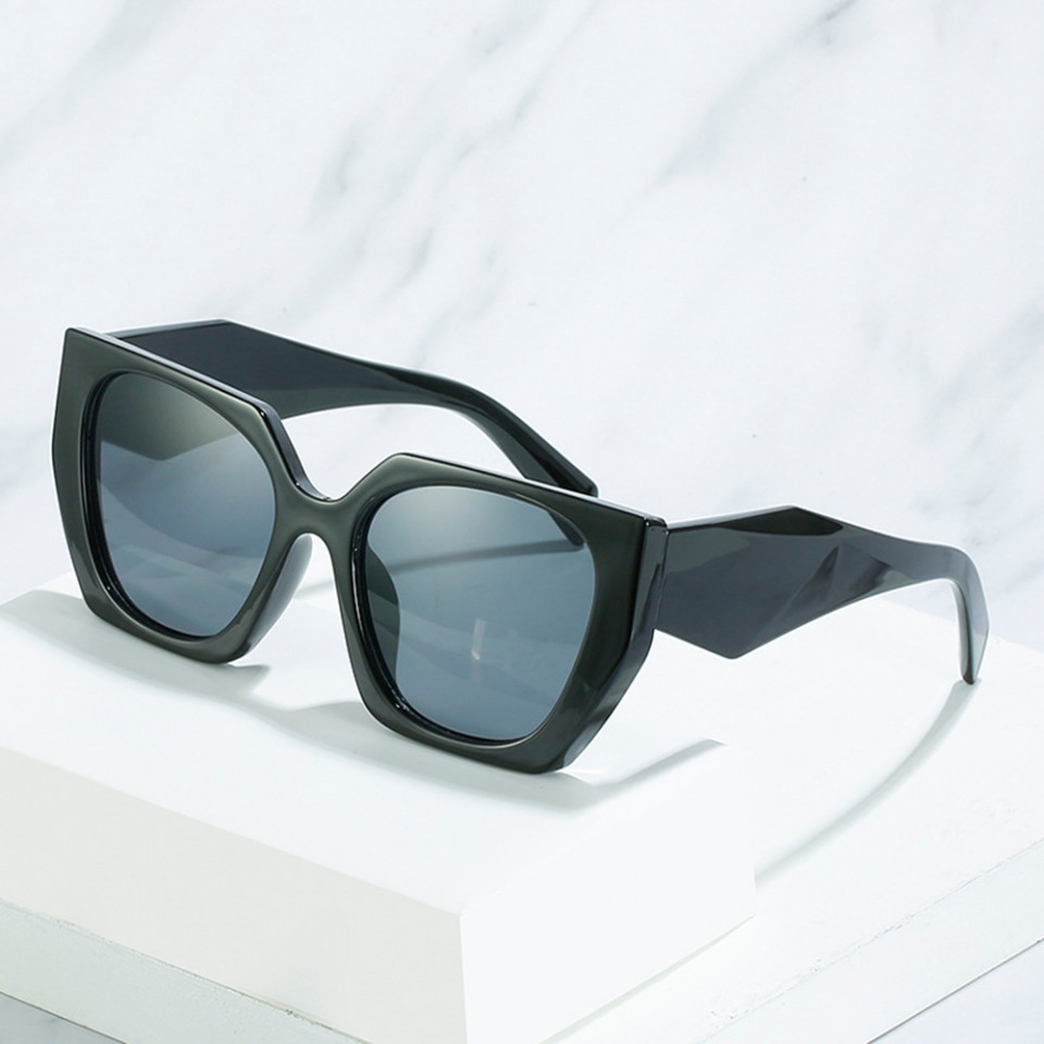 Ochelari de soare dama, rame mari, Luxury, Skyddar Vistta 3967 - Negru Gri - 2 | YEO