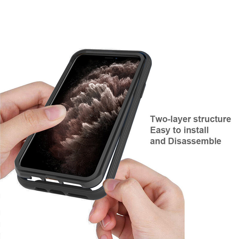[Pachet 360°] Husa + Folie iPhone 11 Pro Max, Techsuit Defense - Negru - 1 | YEO
