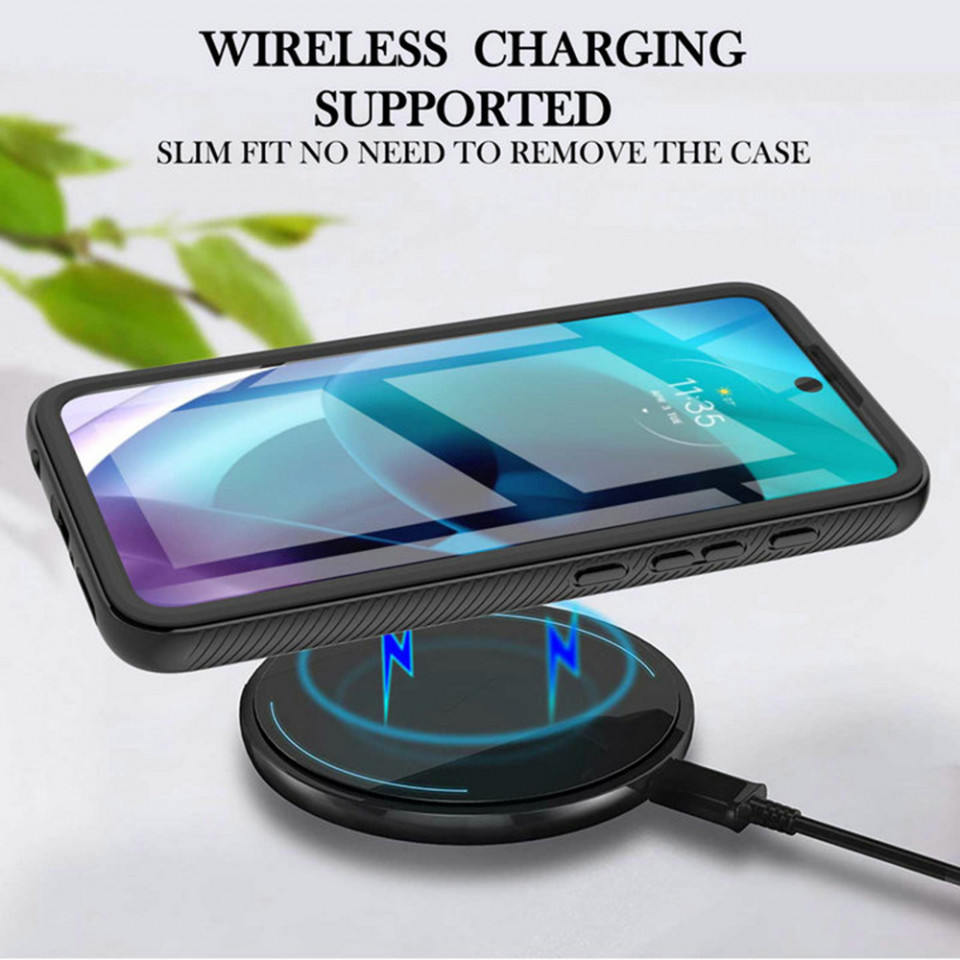 [Pachet 360°] Husa + Folie Motorola Moto G71 5G, Techsuit Defense - Negru - 2 | YEO