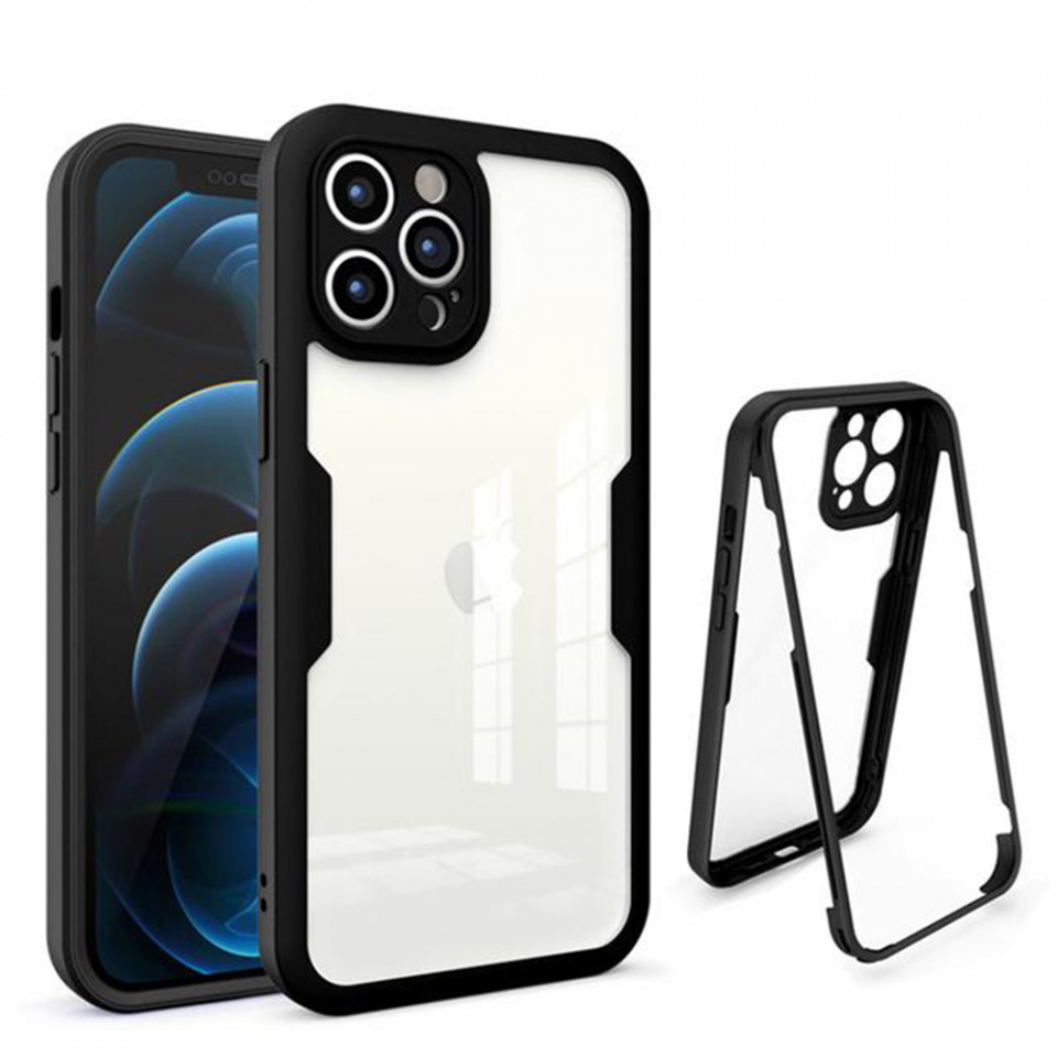 [Pachet 360°] Husa + Folie pentru iPhone 12 Pro Max, SKDR ColorShield 360° - Negru