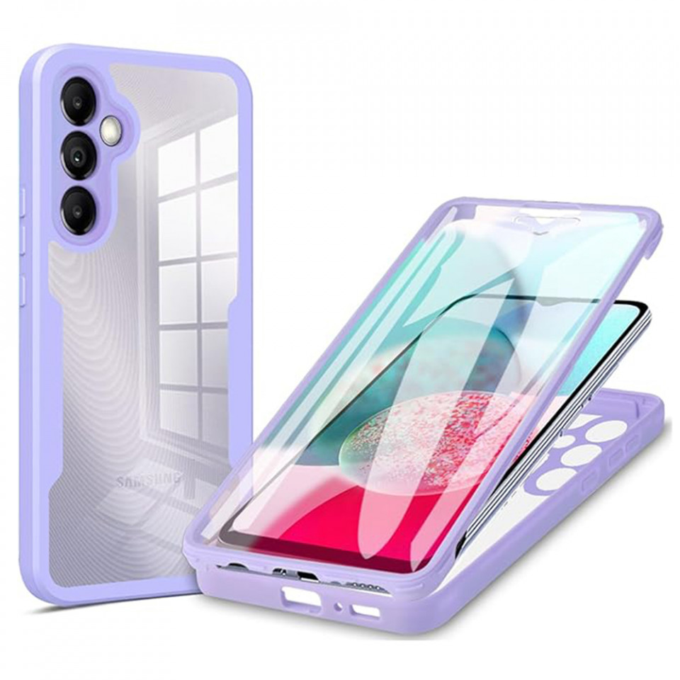 [Pachet 360°] Husa + Folie pentru Samsung Galaxy A14 5G / Galaxy A14 4G, SKDR ColorShield 360° - Mov
