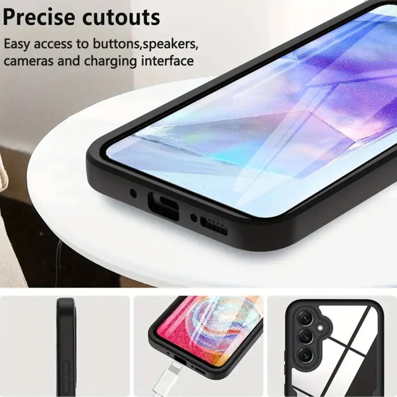 [Pachet 360°] Husa + Folie Samsung Galaxy A36 5G, SKDR ColorShield 360° - Negru - 1 | YEO