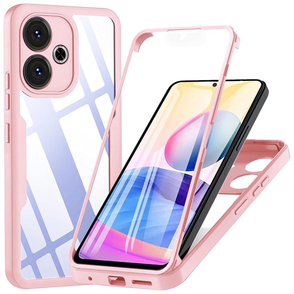 [Pachet 360°] Husa + Folie Xiaomi Redmi 13 / Poco M6 4G, SKDR ColorShield 360° - Roz