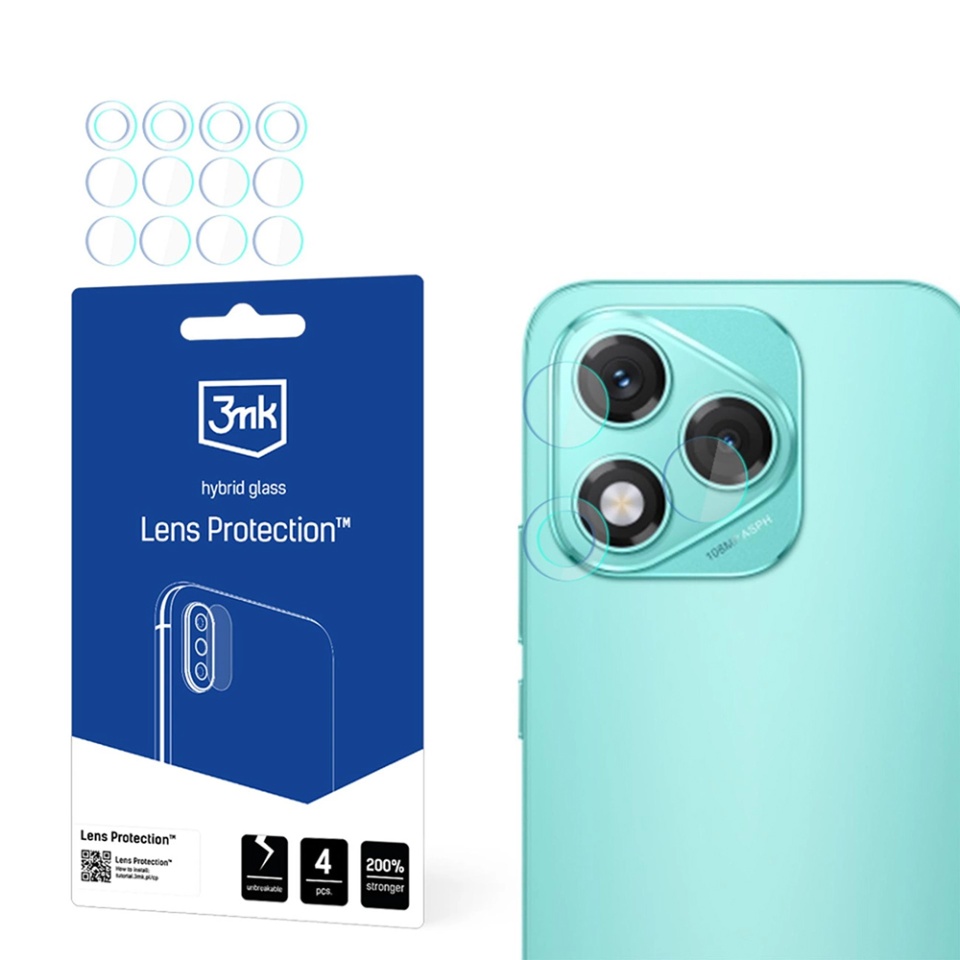 [Pachet 4x] Folie camera pentru Honor 400 Lite, 3mk Lens Protection, Transparenta
