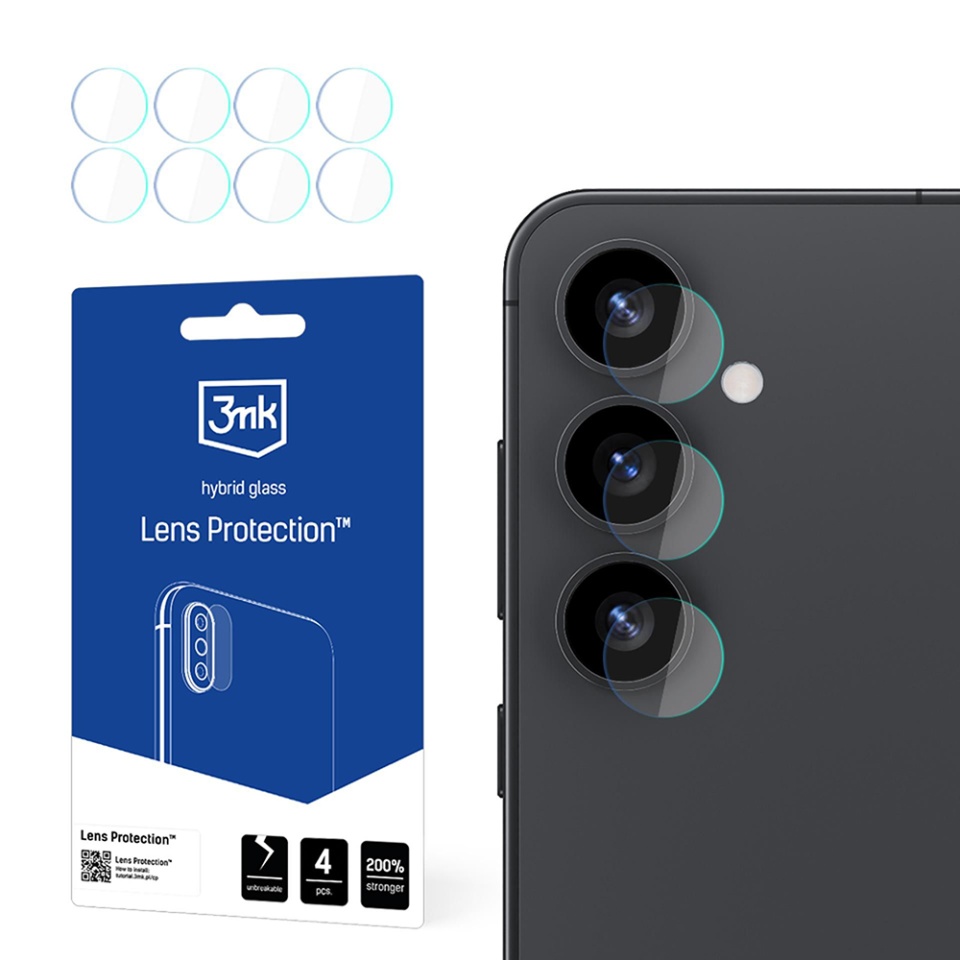 [Pachet 4x] Folie camera pentru Samsung Galaxy S25, 3mk Lens Protection, Transparenta