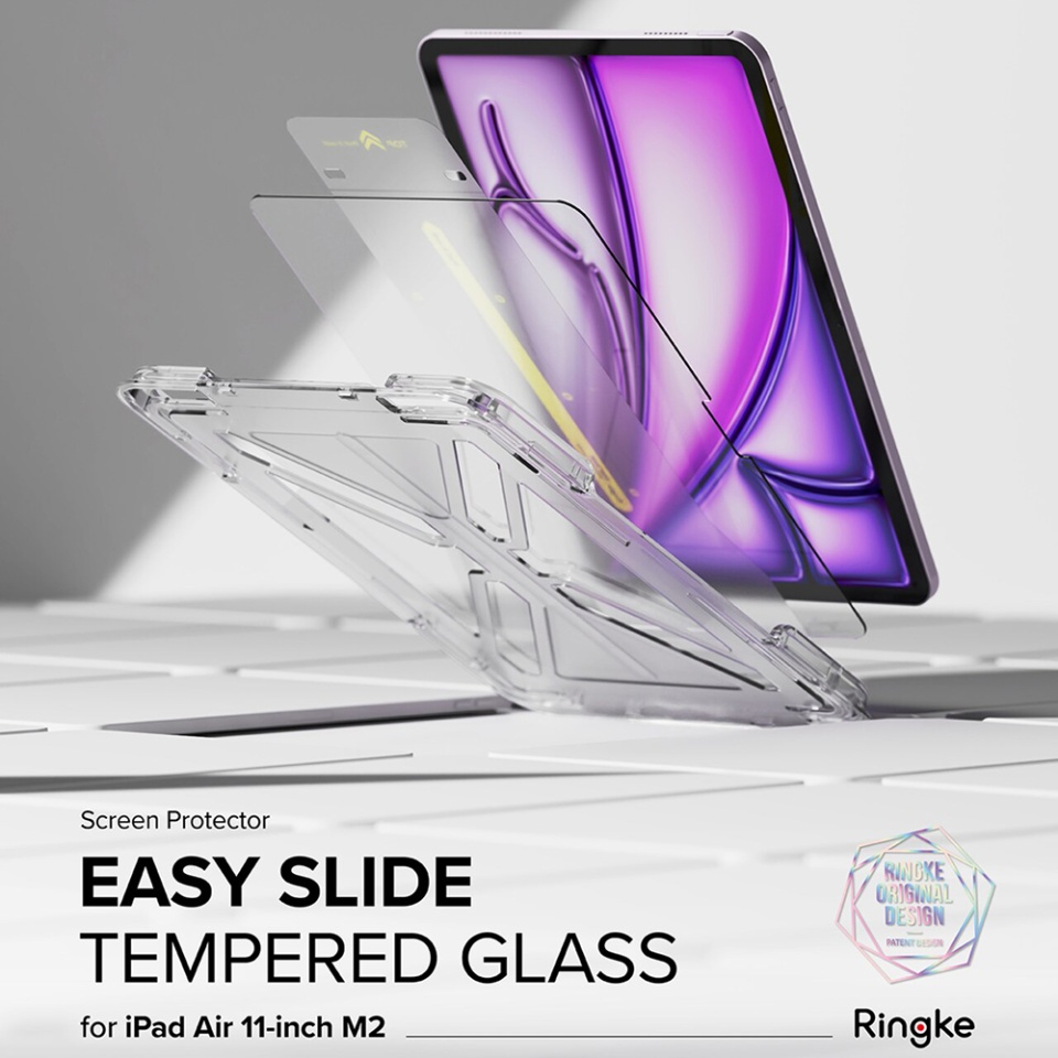 [Pachet x2] Folie sticla iPad Air 11 (2024), Claritate si Protectie Maxima, Strat Oleofobic Anti-Amprenta, Ringke Easy Slide - Transparenta - 2 | YEO