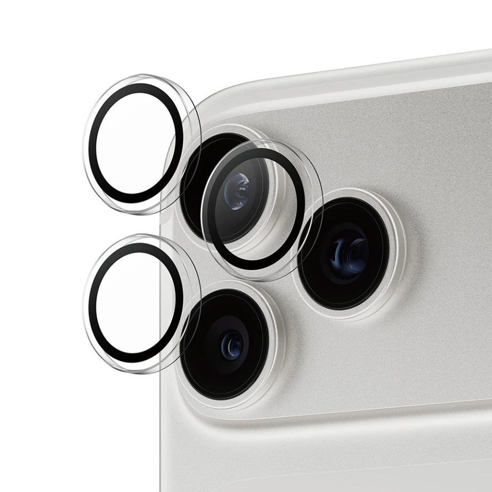 Protectie Camera pentru iPhone 17 Pro, Hoops PanzerGlass®, cu Separare Optica, Sticla Securizata, Anti-Zgarieturi si Anti-Reflexie, Transparenta - 1 | YEO