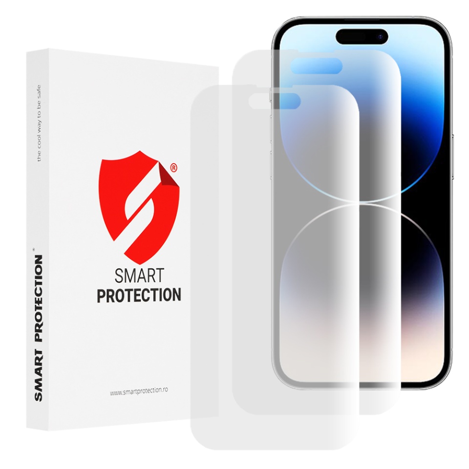 [SET 2x] Folie de protectie iPhone 14 Pro, Premium Classic, Smart Protection, Transparent