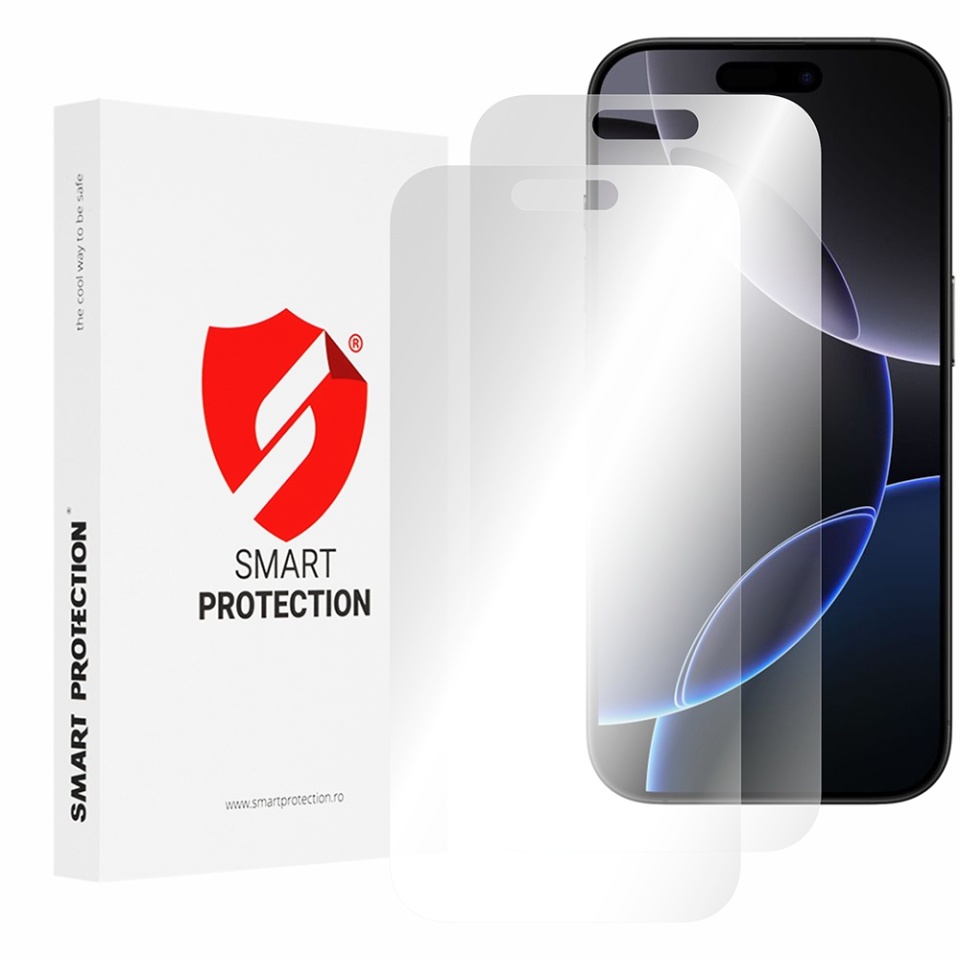 [SET 2x] Folie de protectie iPhone 16 Pro, Premium Classic, Smart Protection, Transparent