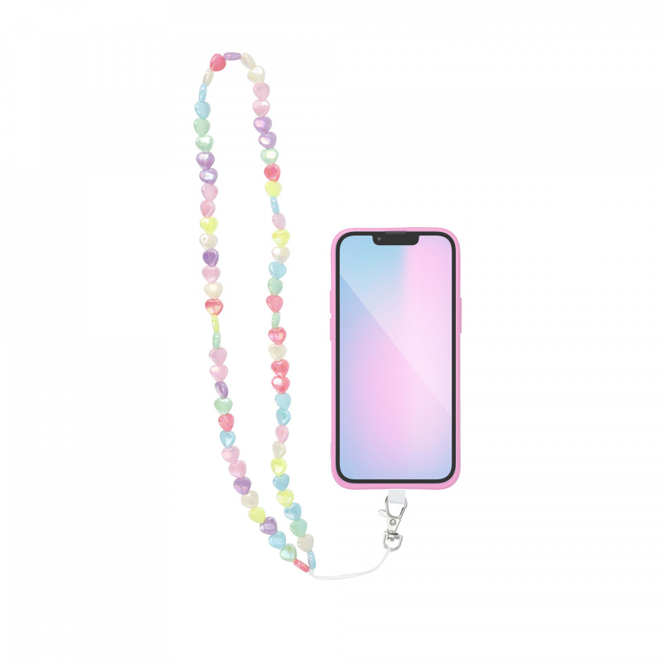 Snur universal telefon, 68cm (34cm prins), PIXIE - Inimioare - 3 | YEO