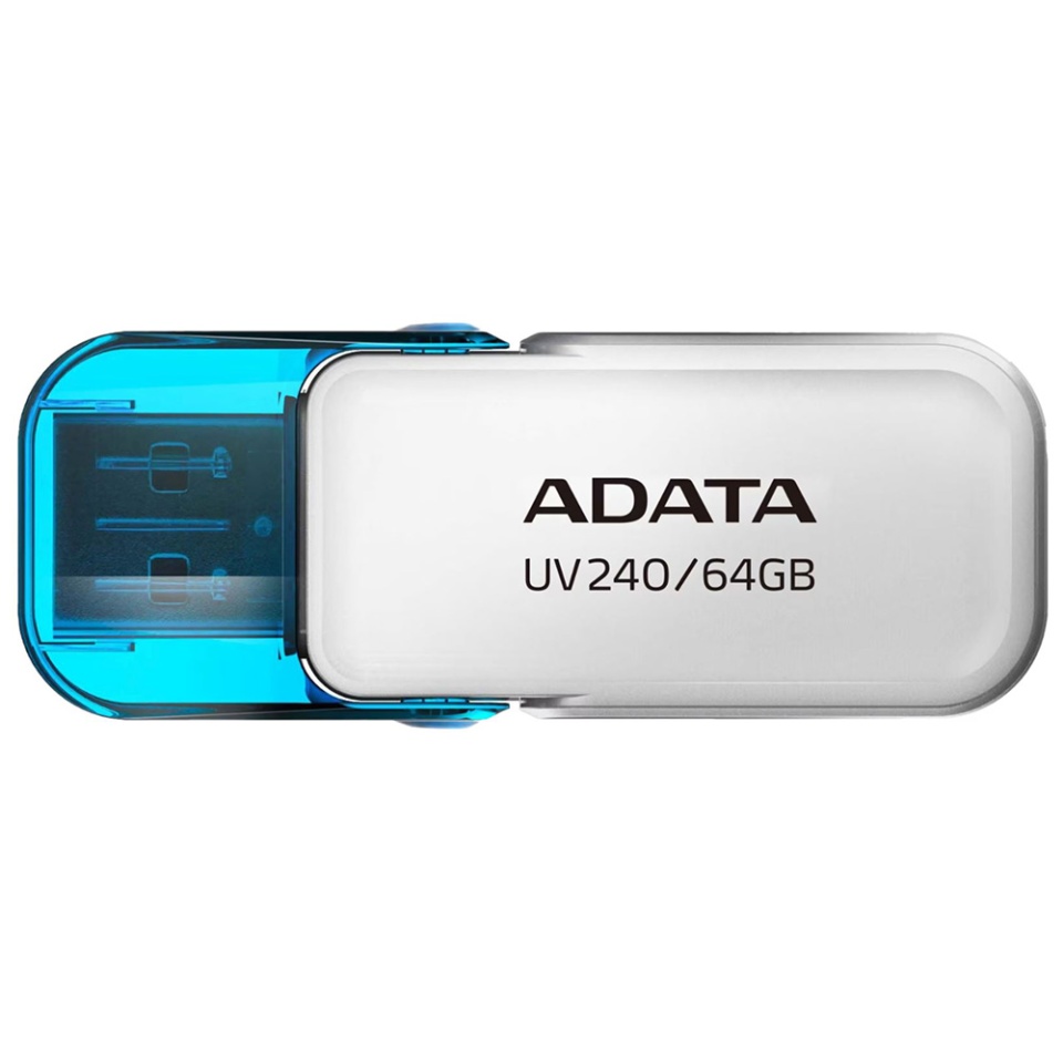 Stick USB ADATA UV240 ,64G, USB 2.0, Capac Flip, Alb