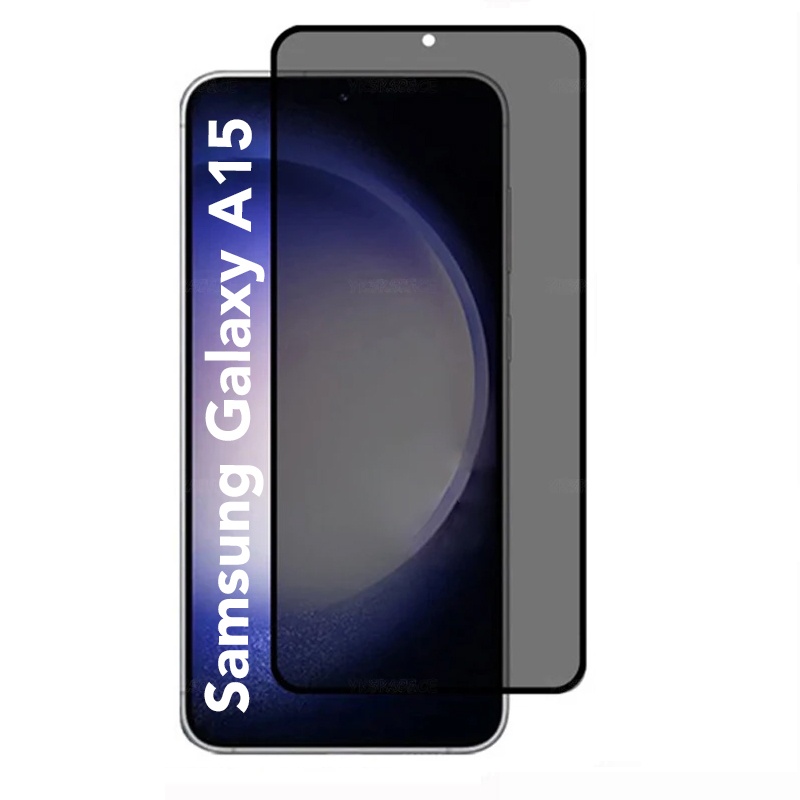 Sticla pentru Samsung Galaxy A15 4G / Galaxy A15 5G / Galaxy M15, Anti-spy Ultra HD, Protectie 9H, Montare Simplă, SKYDDAR 111D Privacy - Black Frame