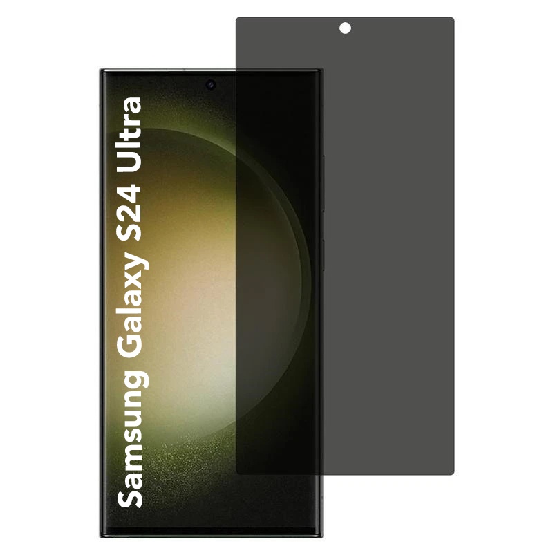 Sticla pentru Samsung Galaxy S24 Ultra, Anti-spy Ultra HD, Protectie 9H, Montare Simplă, SKYDDAR 111D Privacy - Black Frame
