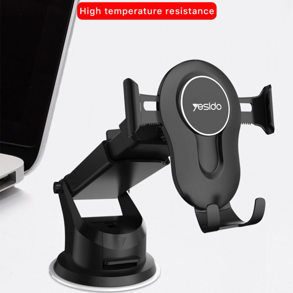 Suport Auto cu Prindere Automata si Brat Extensibil, pentru Bord / Parbriz, Yesido C44 - Negru - 1 | YEO