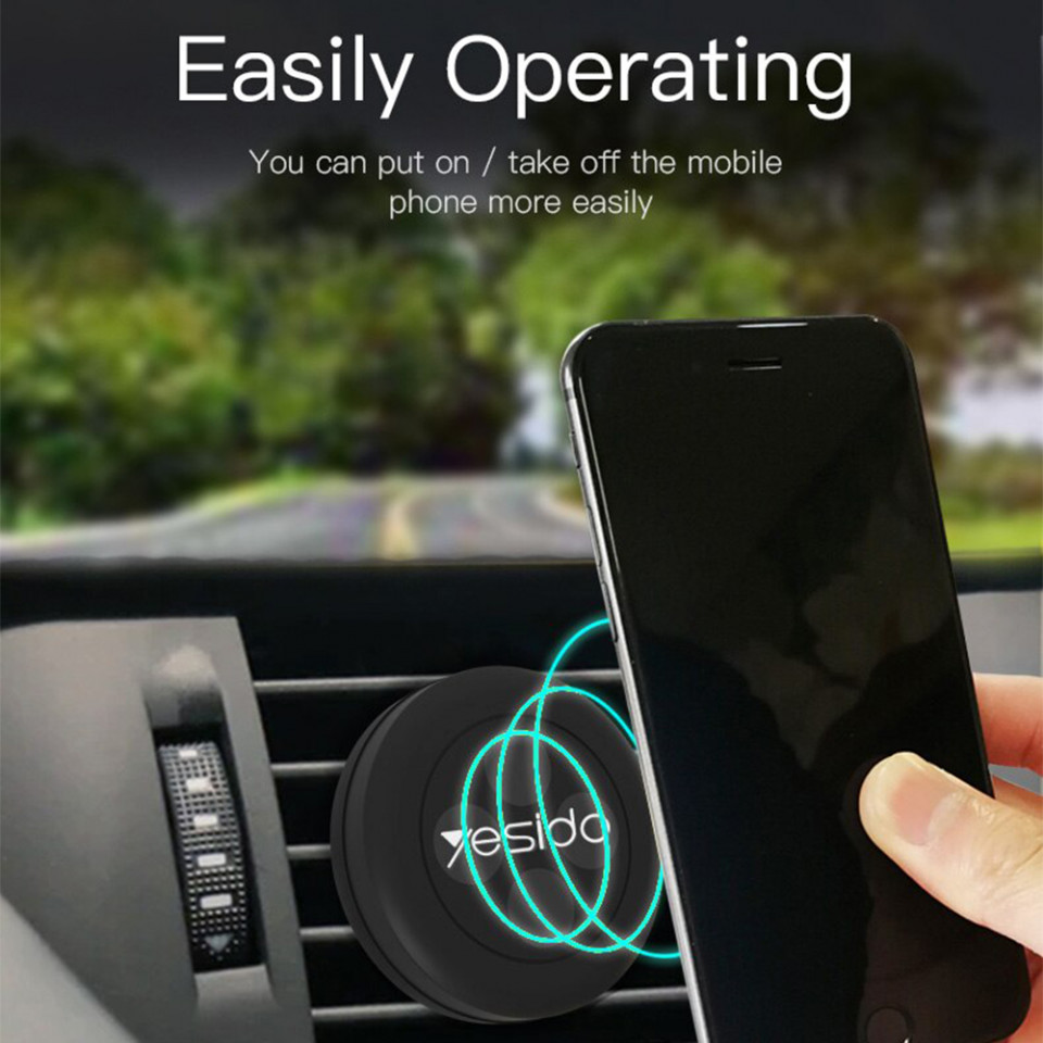 Suport Auto cu Prindere Magnetica, pentru Grila de Ventilatie, Yesido C28 - Negru - 1 | YEO