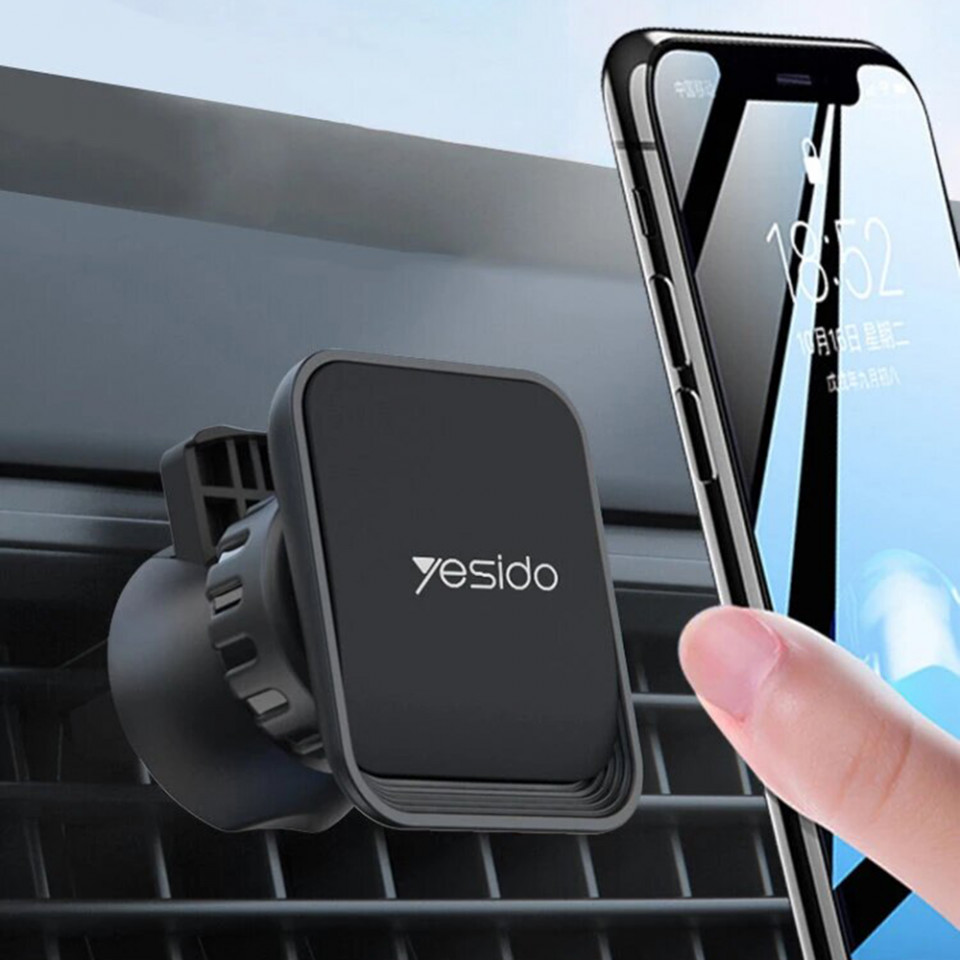 Suport Auto cu Prindere Magnetica si Rotire 360°, pentru Bord / Airvent, Yesido C110 - Negru - 2 | YEO
