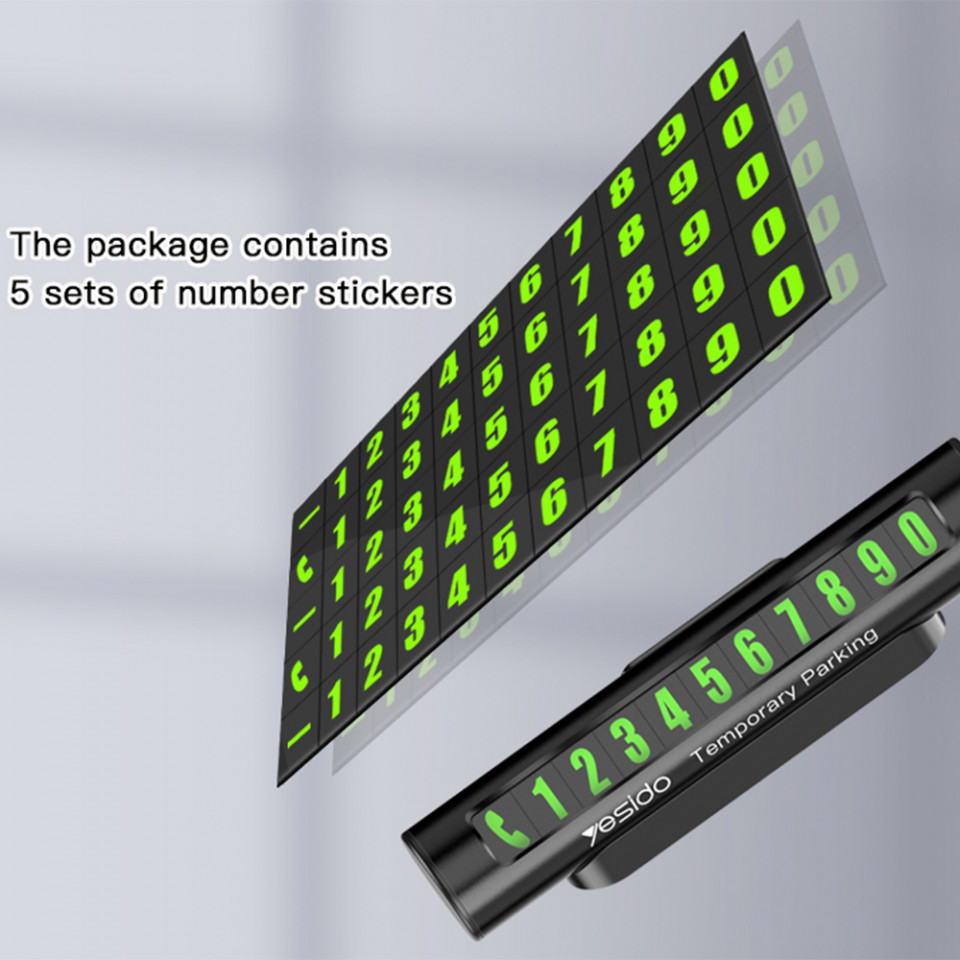 Suport numar telefon auto pentru Bord, Yesido C68 - Negru - 3 | YEO