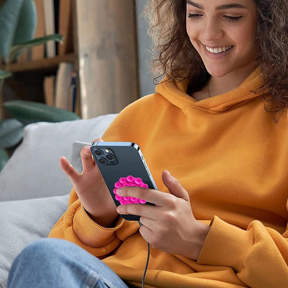 Suportul Adeziv Universal cu Ventuze, Ideal pentru Tik-Tok, Selfie și Vizionare Video, Dimensiunile 5x7cm, SKDR SplashProof SR-CUP - Portocaliu - 3 | YEO