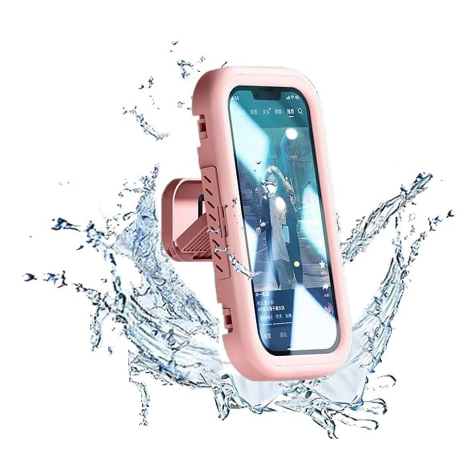 Suportul Adeziv Universal cu Ventuze, Ideal pentru Tik-Tok, Selfie și Vizionare Video, Compatibil cu Telefoane sub 7 inch, SKDR SplashProof LC-999 - Roz