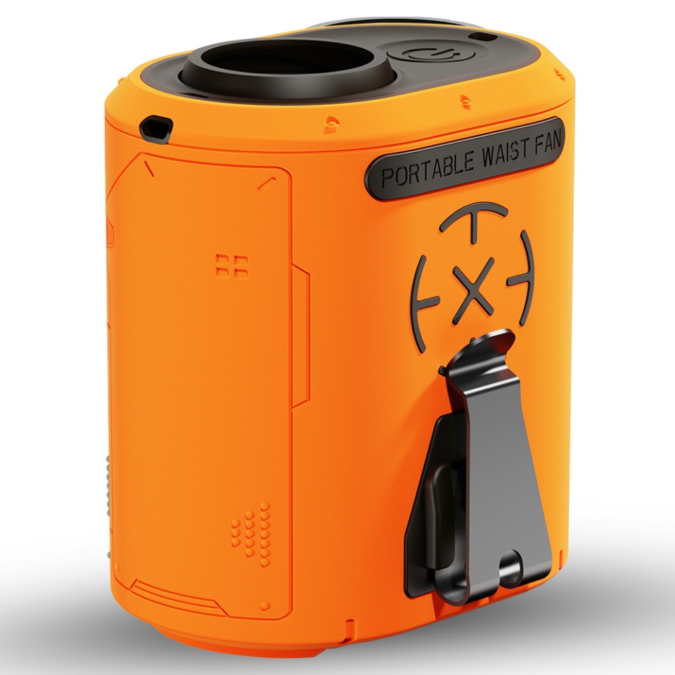 Ventilator de Brau Portabil Z14, 5 trepte de viteza, 6000mAh, Motor Brushless, Display LED, Design Compact, Portocaliu - 1 | YEO