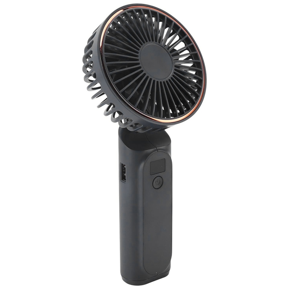 Ventilator Portabil cu Display LED, 6 Viteze, USB-C, 5000mAh, Compact si Eficient, Negru - 2 | YEO