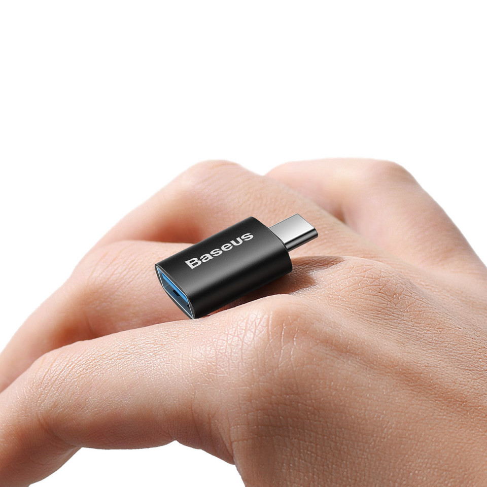 Adaptor OTG Type-C la USB 3.1, Baseus Ingenuity - Negru - 3 | YEO