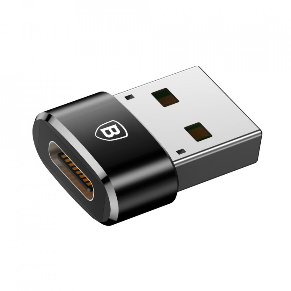 Adaptor OTG Type-C la USB, Plug & Play, 5A, Baseus (CAAOTG) - Negru