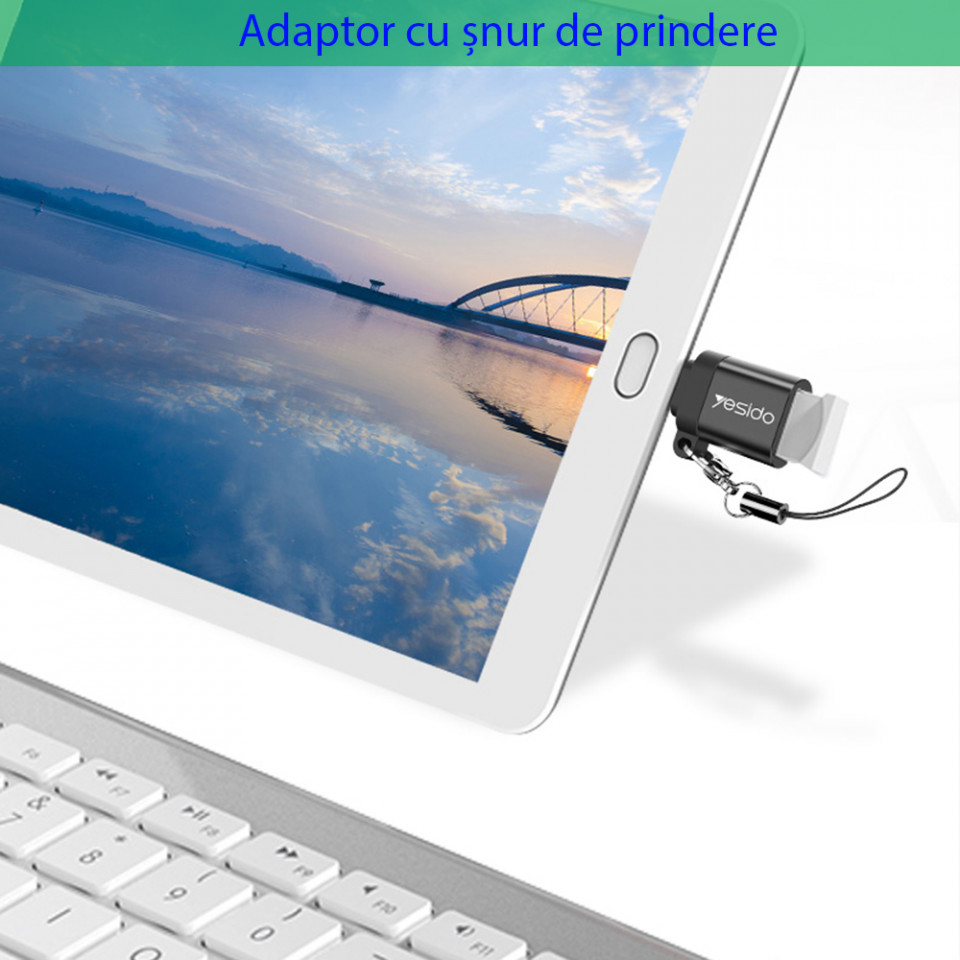 Adaptor Type-C la USB 3.0, Plug & Play, 5Gbps, Yesido (GS06) - Negru - 3 | YEO