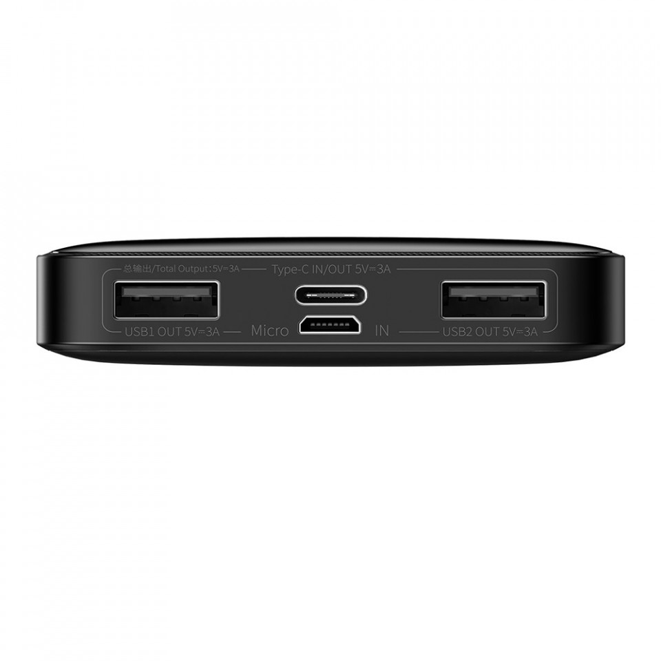 Baterie externa 10000mAh, 2x USB, QC 3.0, 15W, Display Digital, Baseus - Negru - 3 | YEO