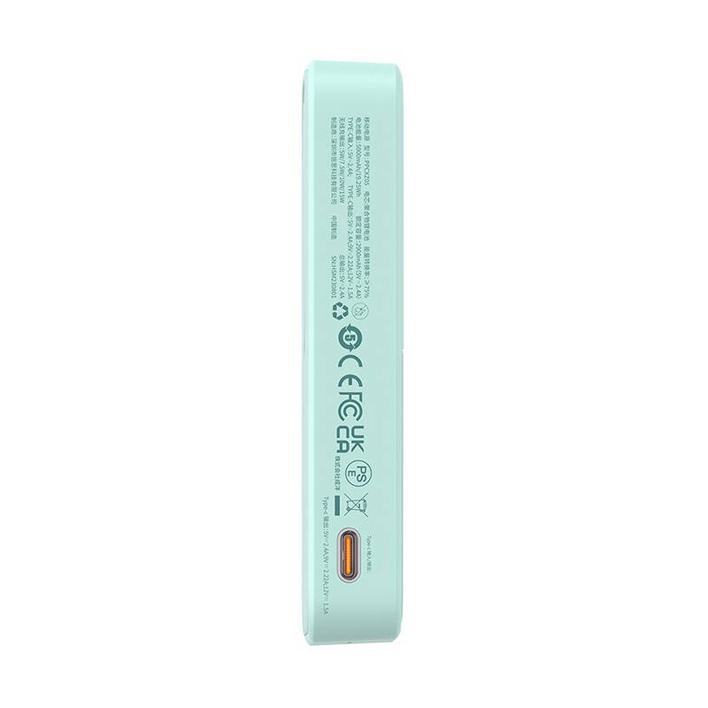 Baterie Externa, Baseus, Magnetica, USB-C, 5000mAh, 20W, MagSafe, Cable Type-C, 3A, 30cm, MagPro Magnetic, Verde - 2 | YEO