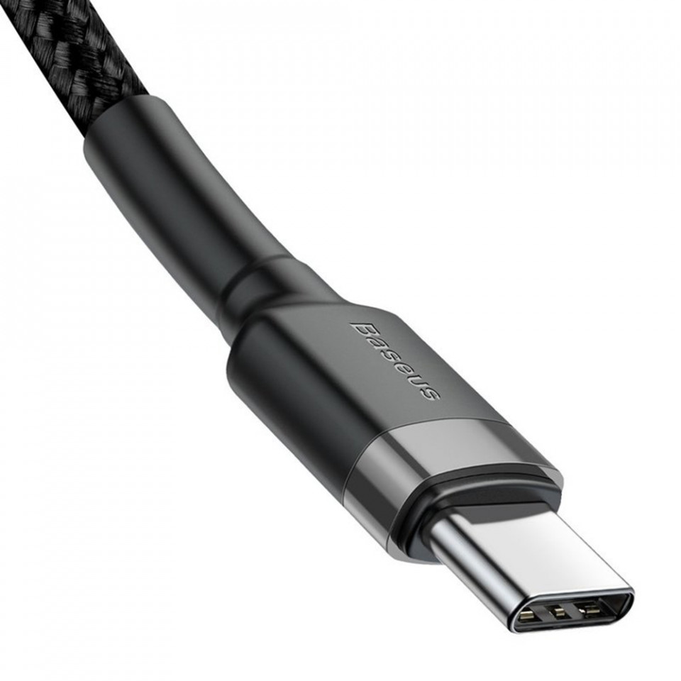 Cablu de Date Type-C la Type-C 480Mbps, PD2.0, 60W, 3A, 1m - Baseus Cafule (CATKLF-GG1) - Black - 3 | YEO