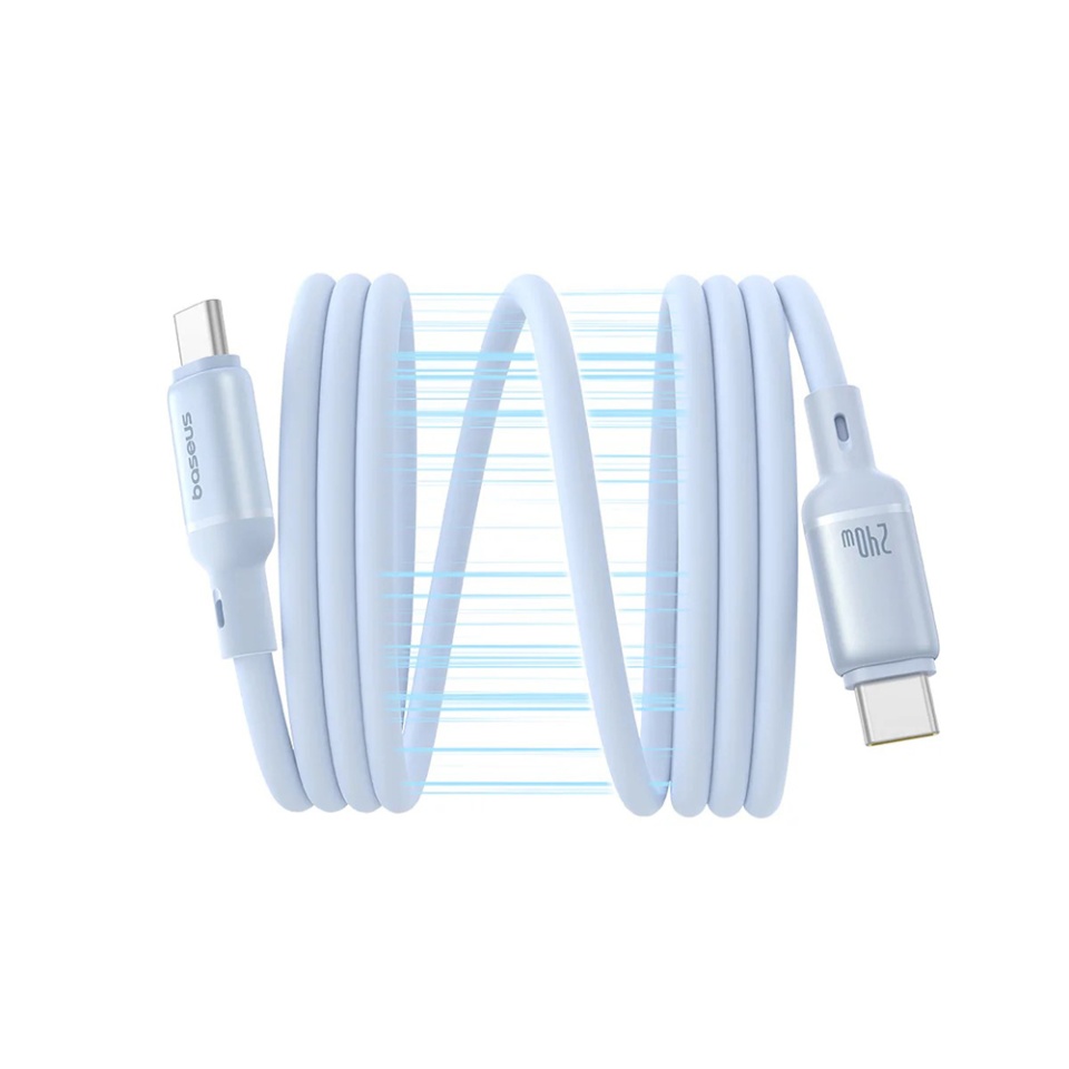 Cablu de date Type-C la Type-C, Fast Charging, 480Mbps, Silicone, 1m, Baseus Data Cable PicoGo, Bleu - 1 | YEO