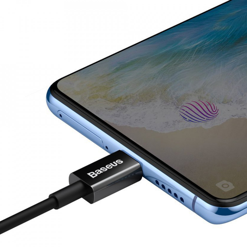 Cablu de date USB la Micros-USB, 2A, 1m, Baseus Superior Series (CAMYS-01) - Negru - 5