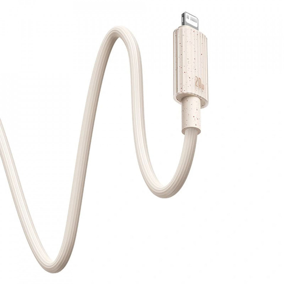 Cablu Type-C to Lightning, Fast Charging, 20W, 480Mbps, 1m - Baseus Habitat Series (P10360201631-00) - Natural Green - 3 | YEO