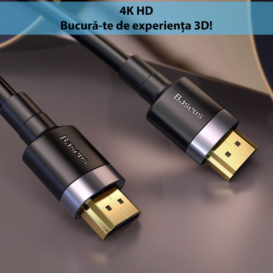 Cablu video Cafule (CADKLF-G01), 4k, HDMI la HDMI, 3m, Baseus - Negru - 6
