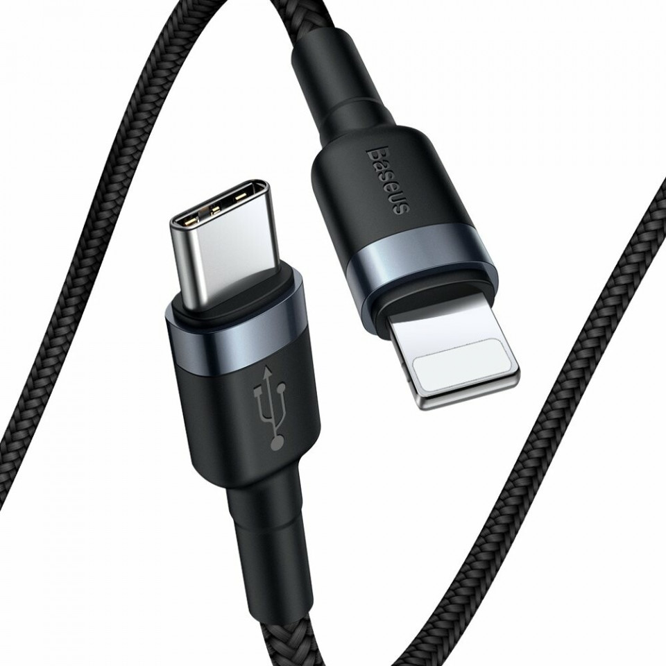 Cablue de date Type-C la Lightning, PD 18W, 1m, Cafule Baseus - Gri Negru - 3 | YEO