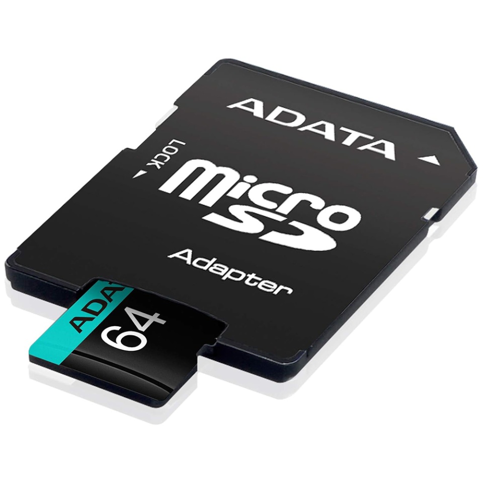 Card de Memorie MicroSDHC, Adapter, Class 10, UHS-I U3, 64GB, Read 100MB/s, Adata, Negru - 2 | YEO