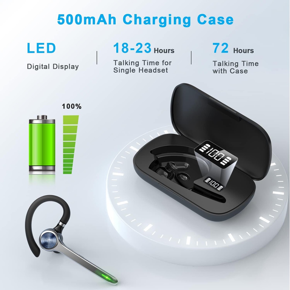 Casca Bluetooth, Headset NeXound G7, 5.1 HandsFree cu ENC, LED, Qualcomm, 72h autonomie, Negru - 3 | YEO