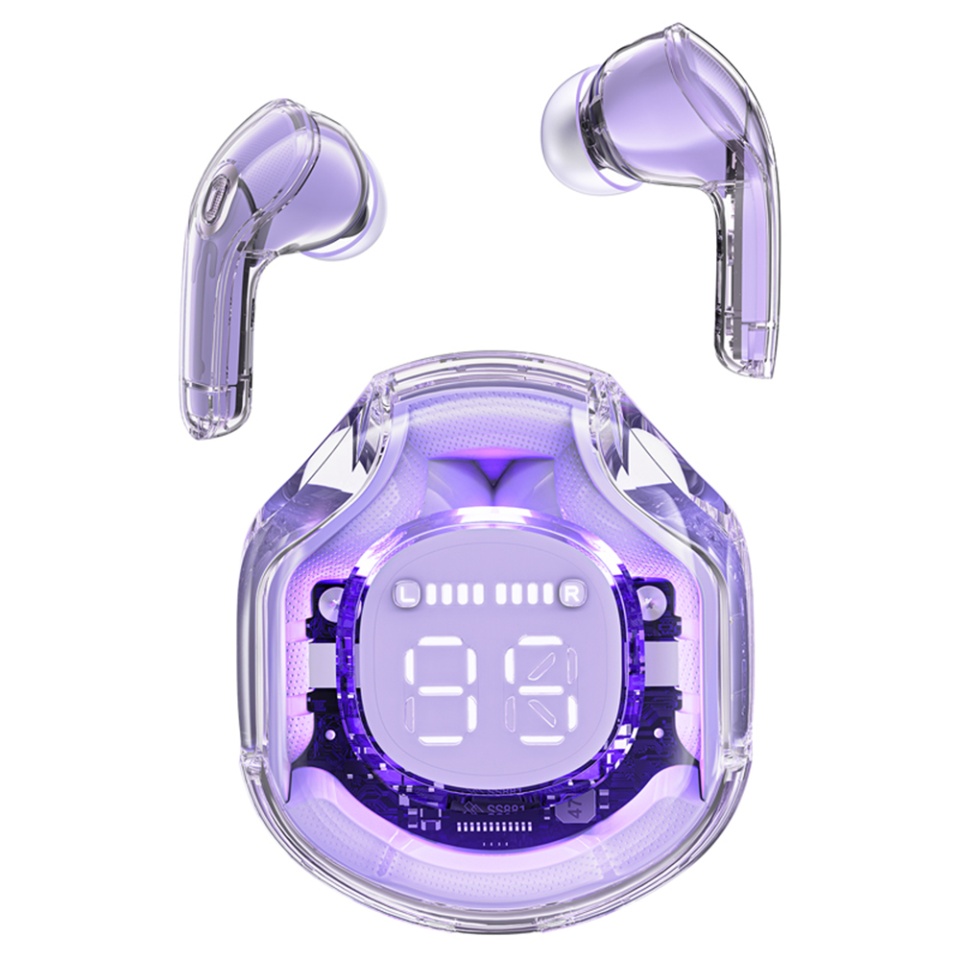 Casti Bluetooth Wireless, AceFast T8, Casti fara Fir, Bluetooth 5.3, TWS, USB-C, cu dock de incarcare, Rezistente la Praf IPX4, Mov - 1 | YEO
