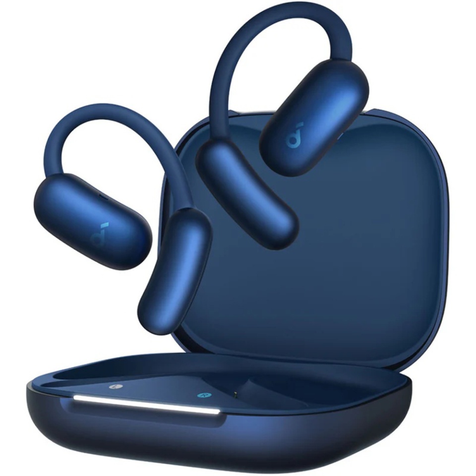 Casti Bluetooth Wireless, Anker SoundCore AeroFit 2, Casti fara Fir, Bluetooth 5.4, TWS, USB-C, cu dock de incarcare, Rezistente la Praf IP55, Albastru - 1 | YEO