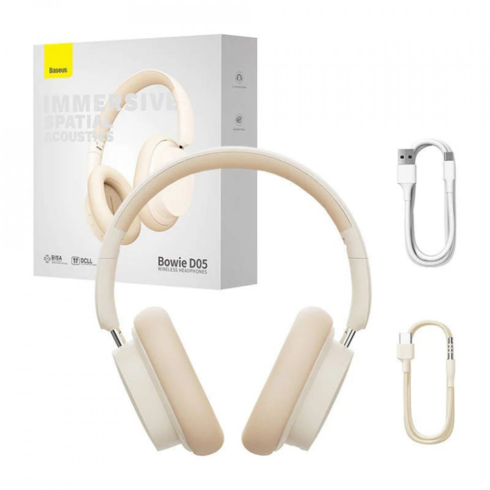 Casti Fara Fir BT 5.3 - Baseus Bowie D05 (NGTD020202) - Creamy White - 7