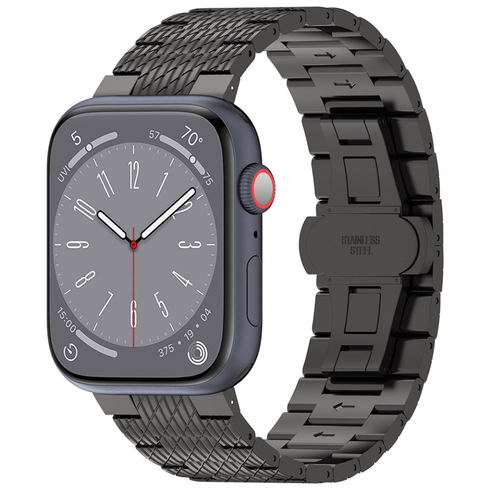 Curea Otel Inoxidabil pentru Apple Watch 1/2/3/4/5/6/7/8/9/SE/SE 2 (38/40/41mm), SKDR BandPro W052 - Negru - 1 | YEO