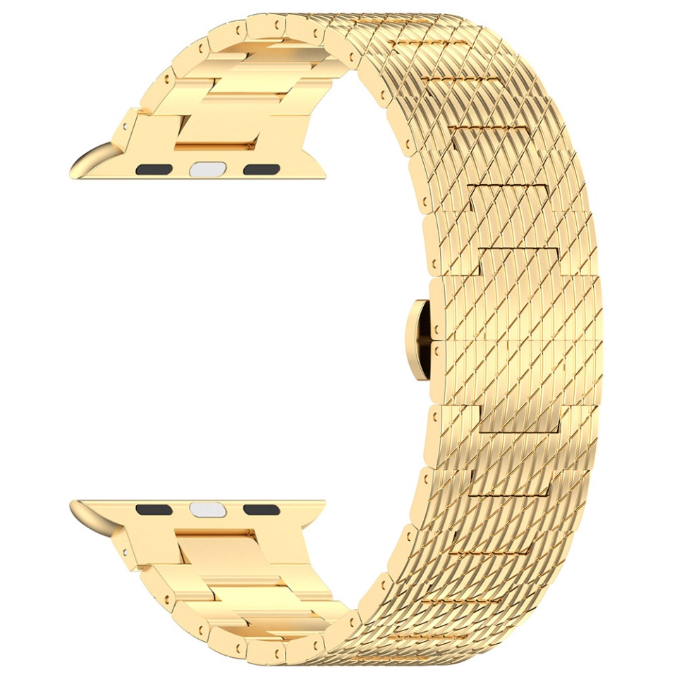 Curea Otel Inoxidabil pentru Apple Watch 1/2/3/4/5/6/7/8/9/SE/SE 2/Ultra/Ultra 2 (42/44/45/49mm), SKDR BandPro W052 - Auriu