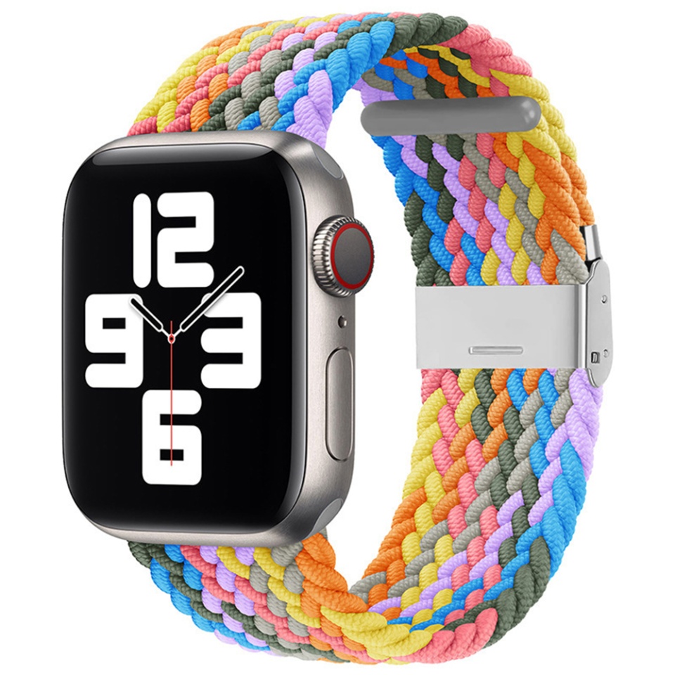 Curea pentru Apple Watch 1/2/3/4/5/6/7/8/9/SE/SE 2 (38/40/41mm), Ajustabila, Premium, SKDR BandPro W032 - Heartbeat purple