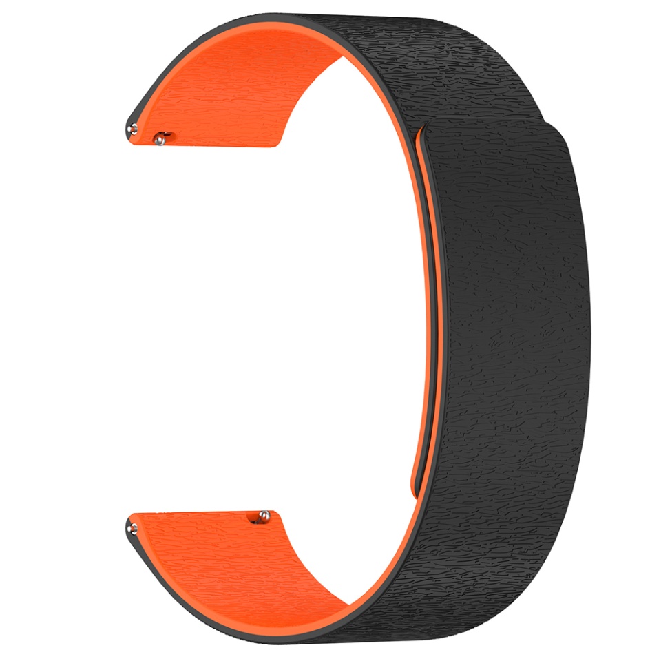 Curea pentru Smart Watch din Silicon, 20mm, Ajustabila, Premium, W074, Portocaliu