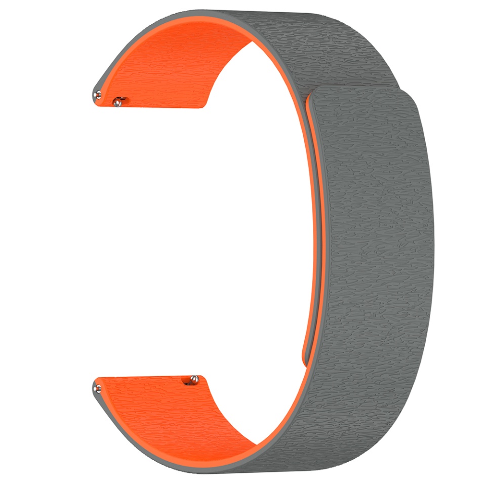 Curea pentru Smart Watch din Silicon, 22mm, Ajustabila, Premium, W074, Gri