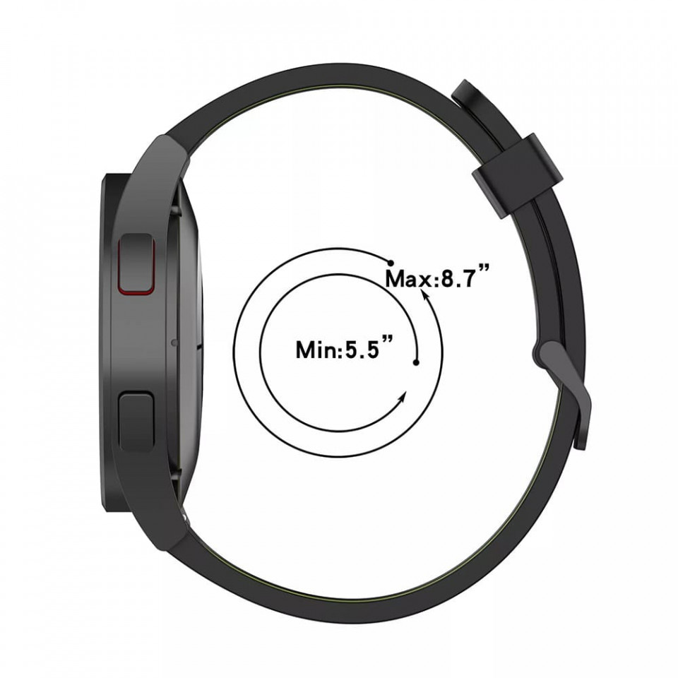 Curea smartwatch Samsung Galaxy Watch 4, Galaxy Watch Active 1 / 2 (40 mm / 44 mm), Huawei Watch GT / GT 2 / GT 3 (42 mm), Techsuit W002 - Negru - 2 | YEO