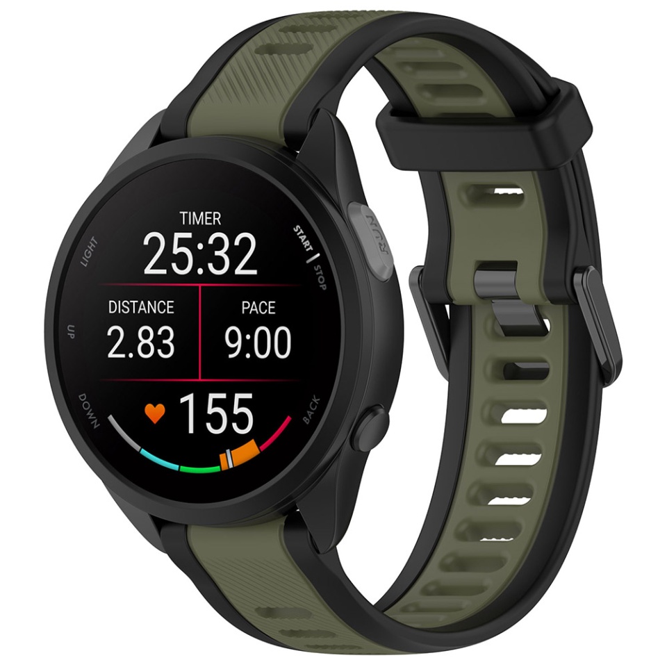 Cureas Silicon pentru Samsung Galaxy Watch 4/5/Active 2, Huawei Watch GT 3 (42mm)/GT 3 Pro (43mm), 20mm, SKDR BandPro W053 - Kaki - 3 | YEO