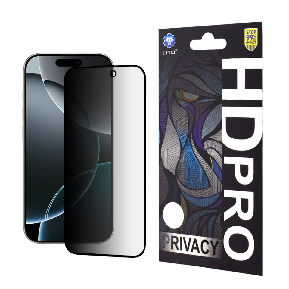 Folie de Sticla iPhone 16 Pro, Sticla Securizata, Lito, HD Pro, Privacy