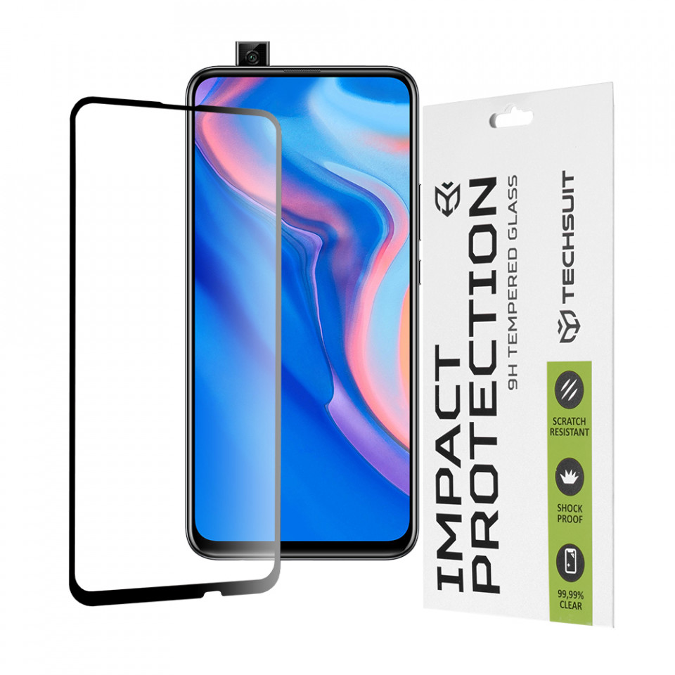 Folie Huawei P Smart Z, ce acopera tot ecranul 111D, Techsuit - Negru